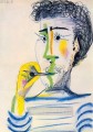Tete d homme barbu a la cigarette III 1964 Cubist